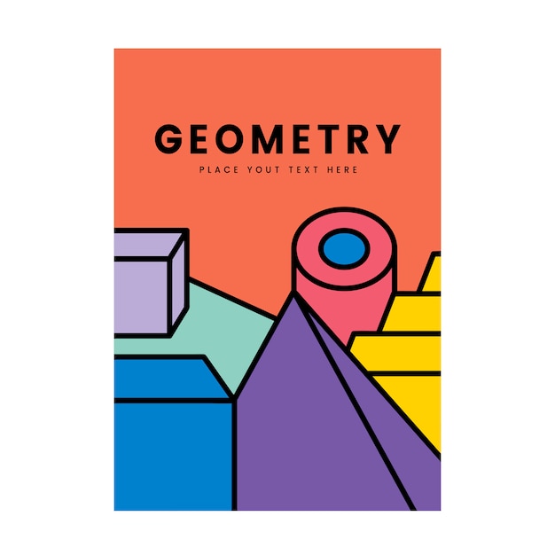 Design grafico mockup geometria colorata