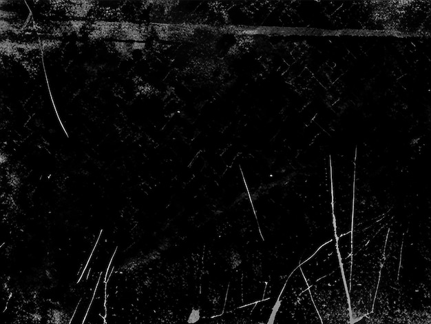 Design grunge monocromatico Parete dipinta oscurata con elementi macchiati e graffiati