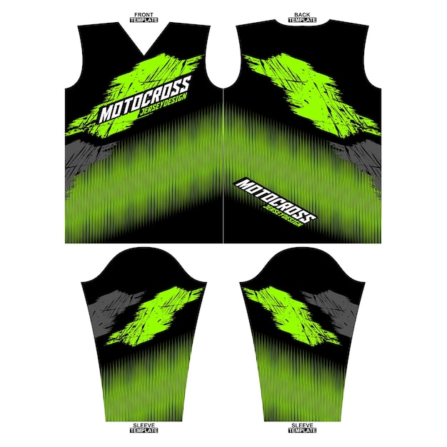 Design in jersey a maniche lunghe da motocross a sublimazione Printready