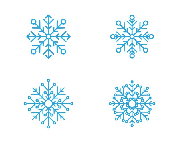 Design in stile fiocchi di neve per etichette distintivi e icone