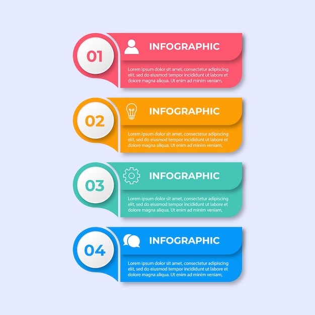 Design infografico con icone e 4 opzioni o passaggi Vettore di linea sottile Infografica concetto di business Può essere utilizzato per infografica diagrammi di flusso presentazioni siti Web banner materiali stampati