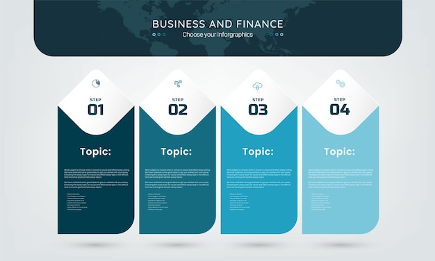 Design infografico con icone. opzioni o passaggi. diagramma di processo, diagramma di flusso, grafico informativo