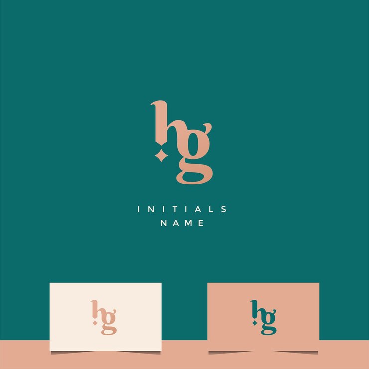 Vettore design iniziale del logo del monogramma hg