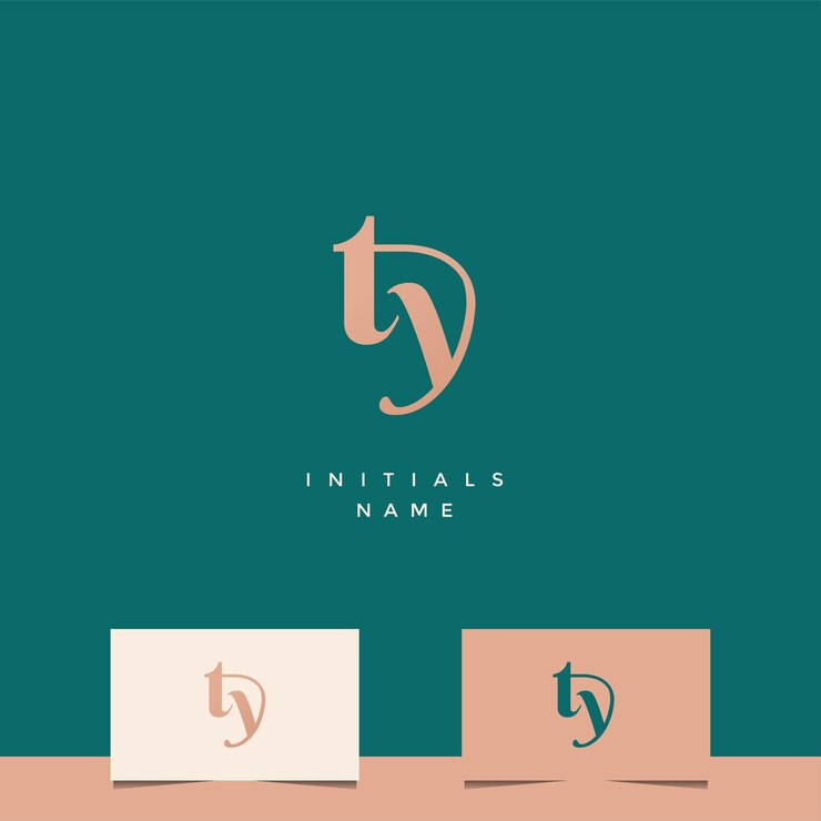 Vettore design iniziale del logo del monogramma ty