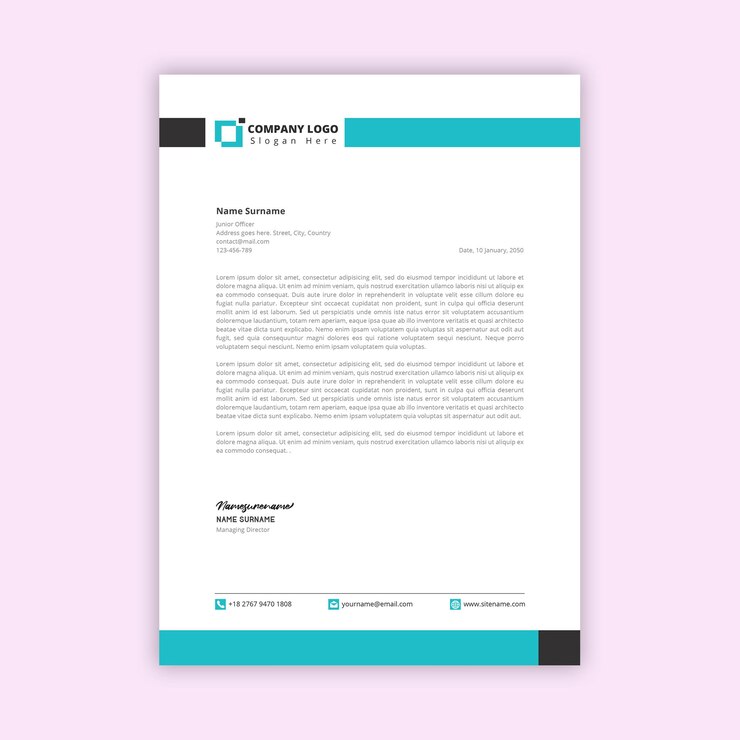 Vettore design letterhead aziendale