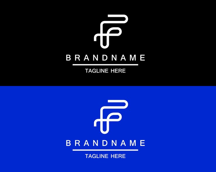 Vettore design logo modello lettera f stile linea illustrazione vettoriale