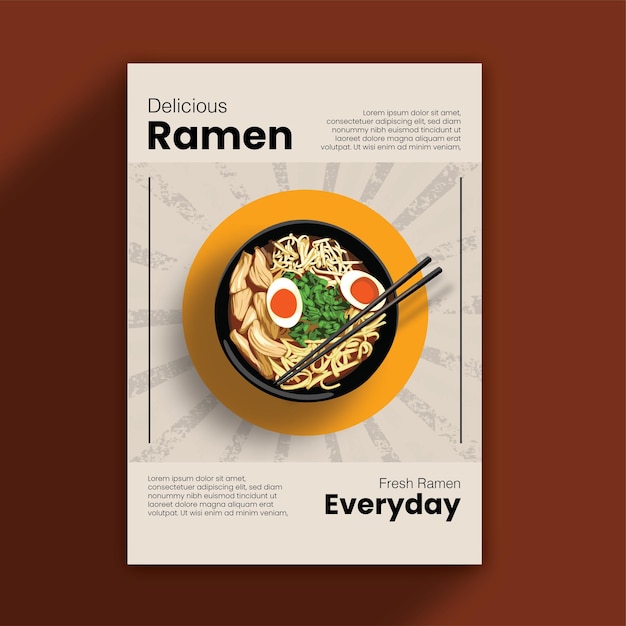 Design minimalista del poster di ramen