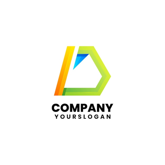 Design moderno con logo colorato lettera d