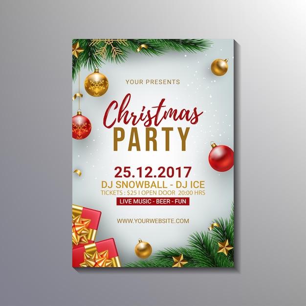 Design moderno del modello del manifesto della festa di natale