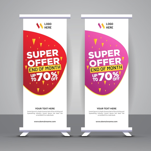 Design moderno del modello di banner roll up o standee per affari