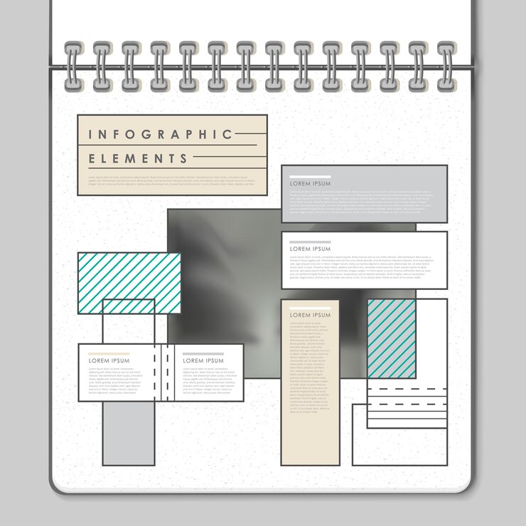 Vettore design moderno del modello di infografica in stile notebook