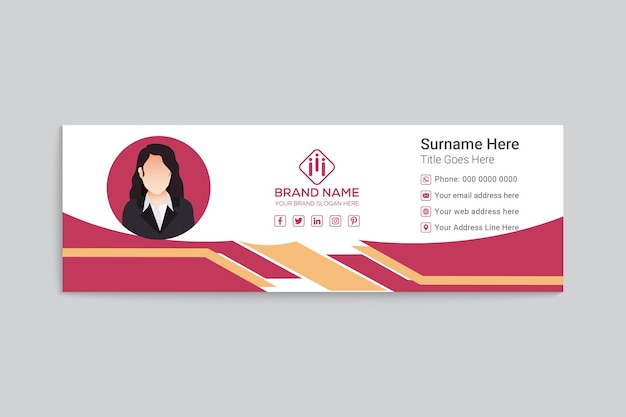 Design moderno della firma e-mail in stile professionale