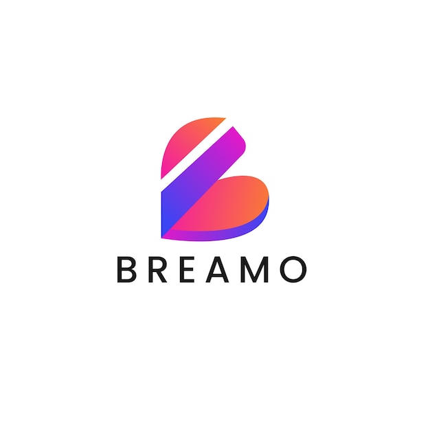 Design moderno e colorato del logo della lettera B