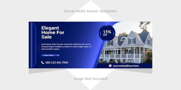 Design moderno e creativo del modello di banner per copertina di Facebook immobiliare