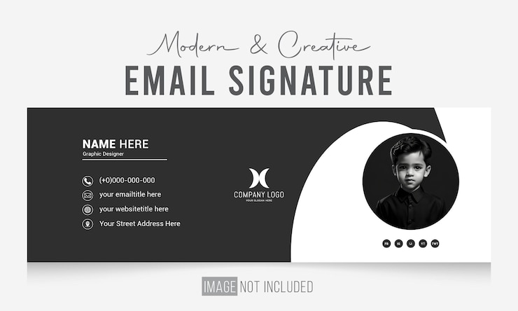 Vettore design moderno e creativo del modello di firma e-mail
