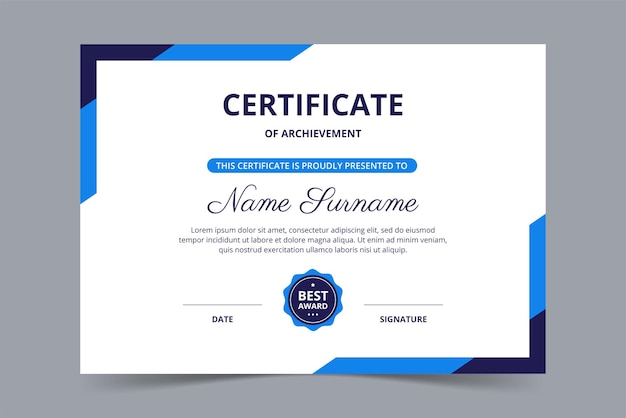 Design moderno modello di certificato