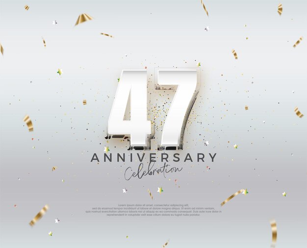 Design moderno per il 47° anniversario Design vettoriale premium modificabile Vettore premium per il saluto della celebrazione del banner poster