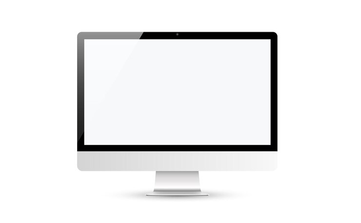 Vettore design moderno realistico del monitor. illustrazione vettoriale. mock up isolato su bianco
