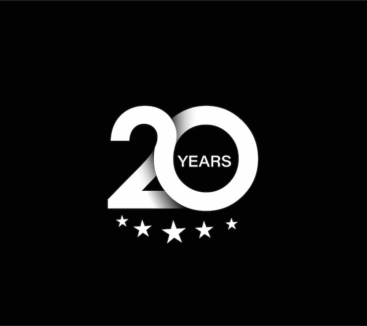 Vettore design per la celebrazione del 20° anniversario.