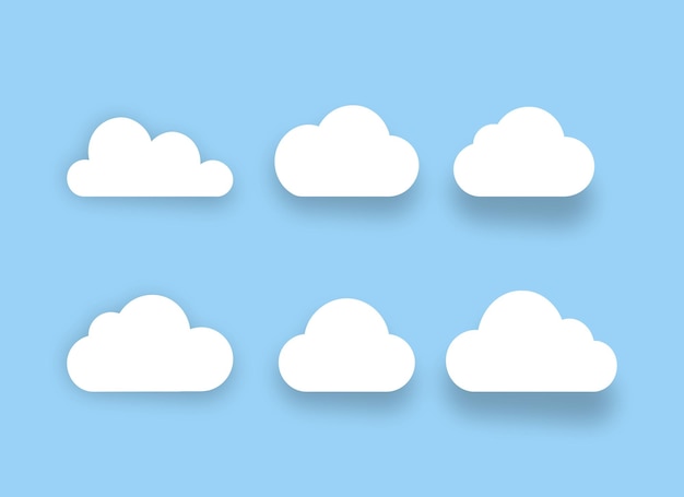 Design piatto con adesivo cloud clipart vettoriale