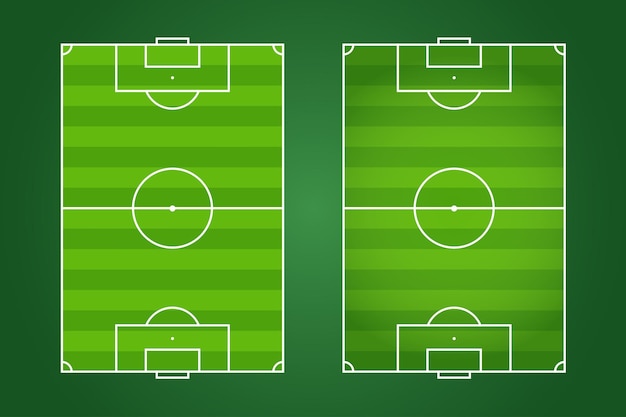 Design piatto del campo da calcio Illustrazione grafica del campo da calcio Vettore del campo da calcio e layout