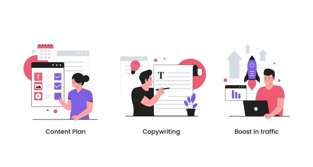 Design piatto del sito Web di strategia SEO per la promozione di Internet