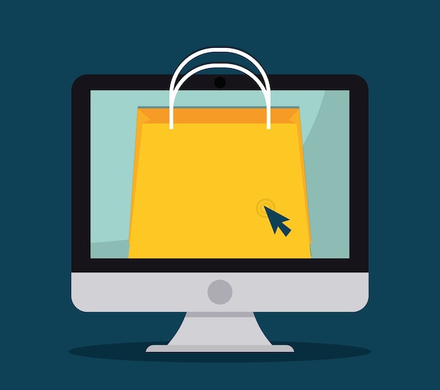 Design piatto di icona dello shopping, illustrazione vettoriale