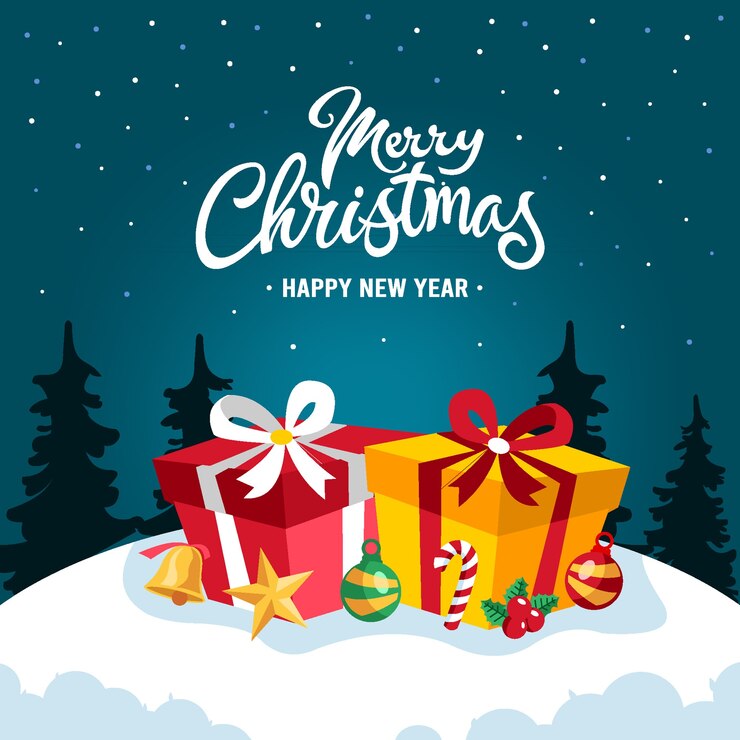 Design piatto di sfondo di Natale