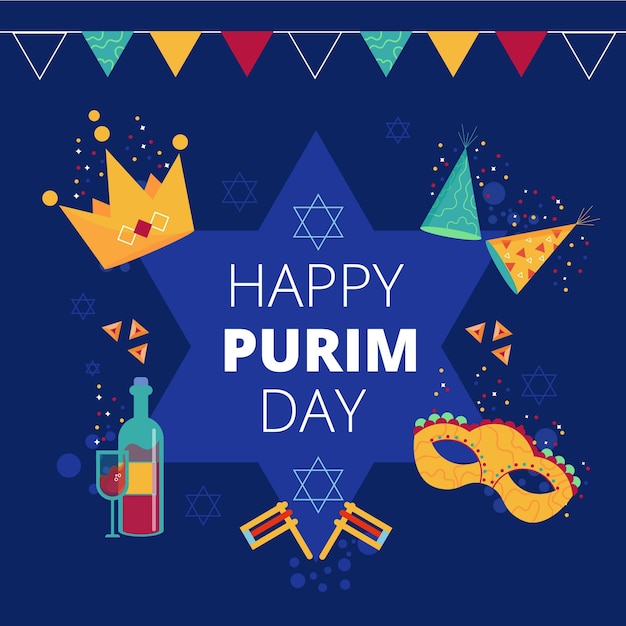 Design piatto felice giorno di purim