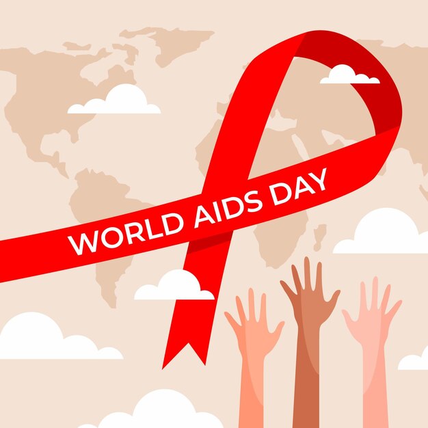Design piatto giornata mondiale contro l'AIDS