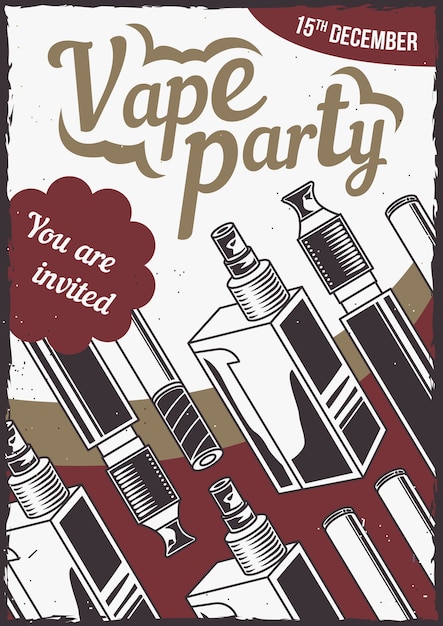 Design poster con illustrazione di vapes differenza