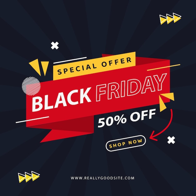 Design professionale di poster per social media del Black Friday