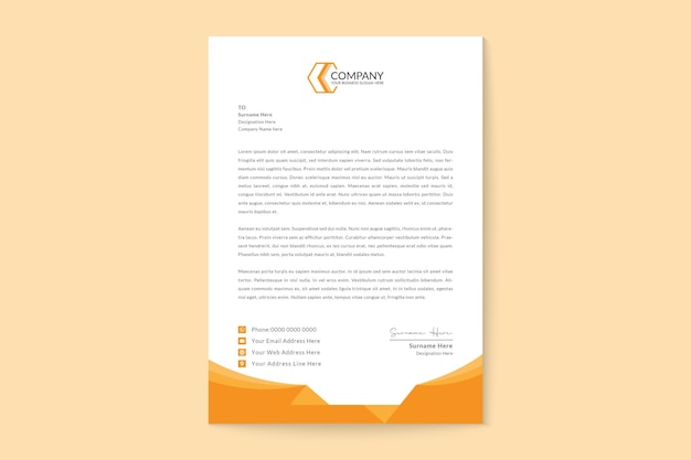 Design professionale per carta intestata color oro aziendale