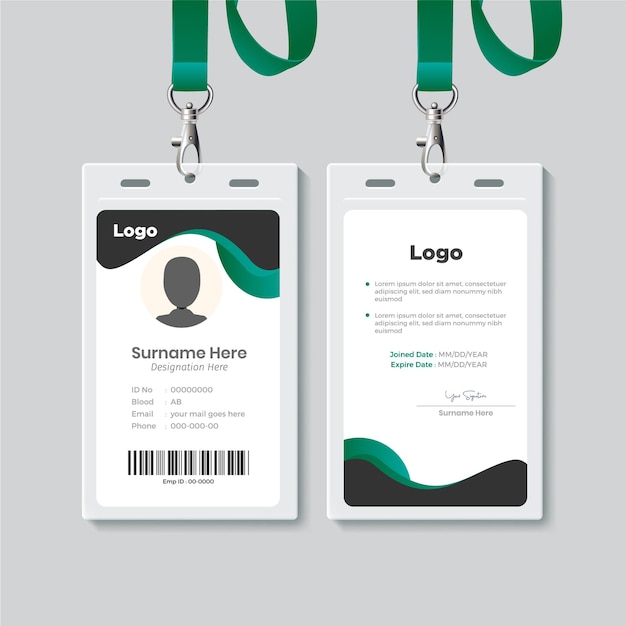 Design semplice del modello di carta d'identità con il vettore