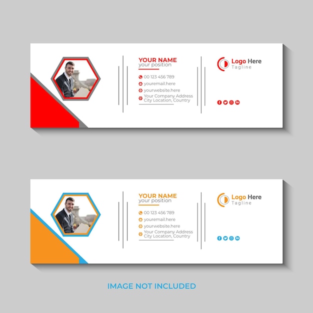 Design semplice e creativo di schede di firma per e-mail