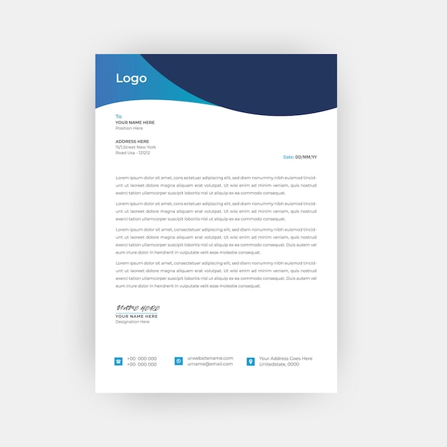 design semplice modello di carta intestata creativo