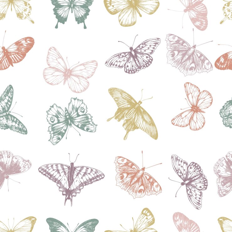 Design senza cuciture con farfalla in stile retrò