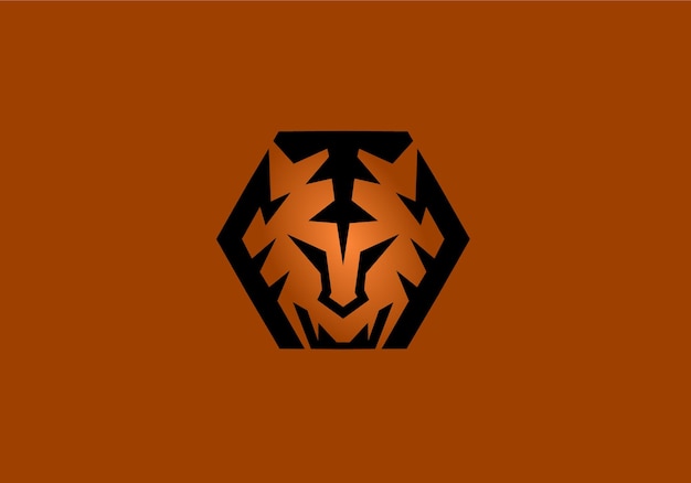 Design Tiger in un esagono, perfetto per i simboli aziendali.