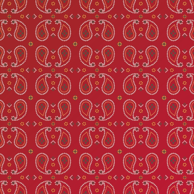 Design tradizionale indiano rosso Bandhani Pattern