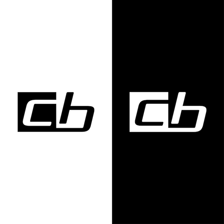 Vettore design unico e minimale con logo cb letter