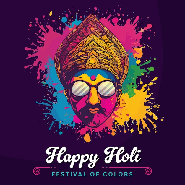 Design vettoriale colorato per la carta poster del festival di Holi