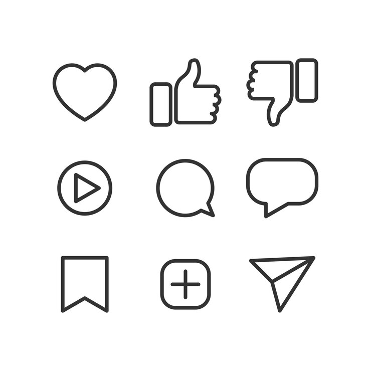 Vettore design vettoriale di elementi lineari per i social media
