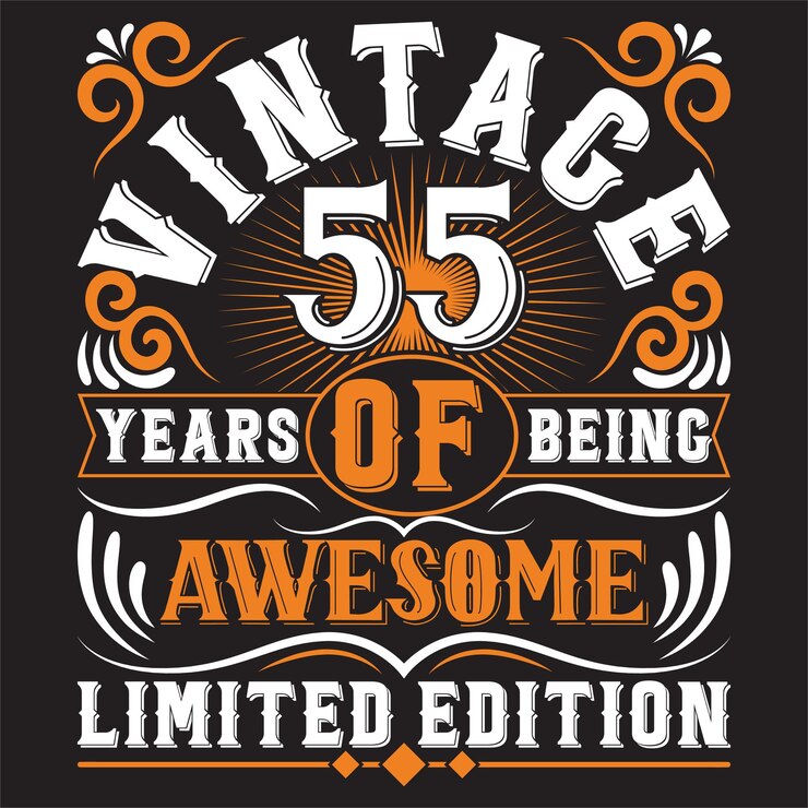 Design vintage della maglietta di compleanno con elementi di compleanno o design tipografico di compleanno disegnato a mano