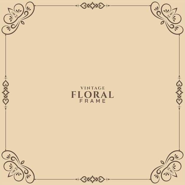 Design vintage elegante cornice floreale di sfondo