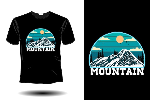 Design vintage retrò mockup di montagna