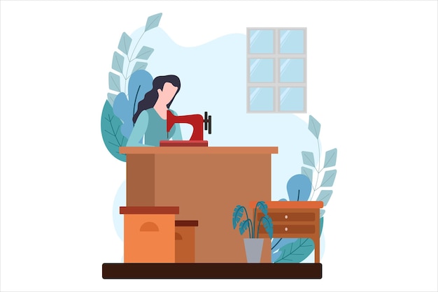 Designer di moda Flat Design Illustrazione