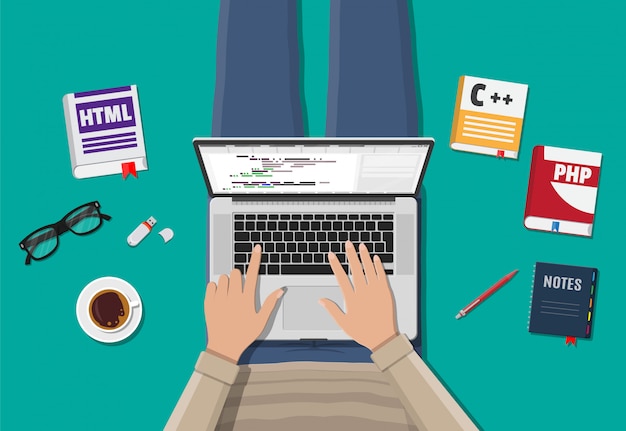 Desktop di programmatore o programmatore freelance.