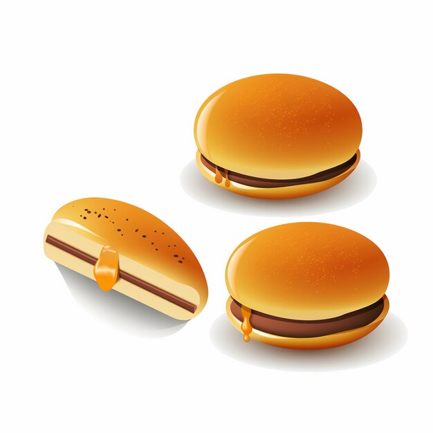 dessert dolce cibo illustrazione giappone giapponese vettore isolato panificio spuntino dorayaki panc