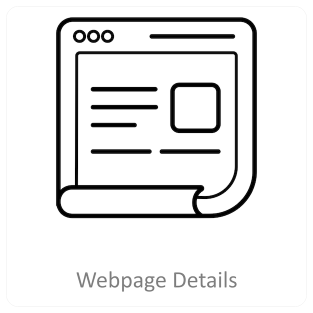 Dettaglio della pagina web e concetto di icona di feedback