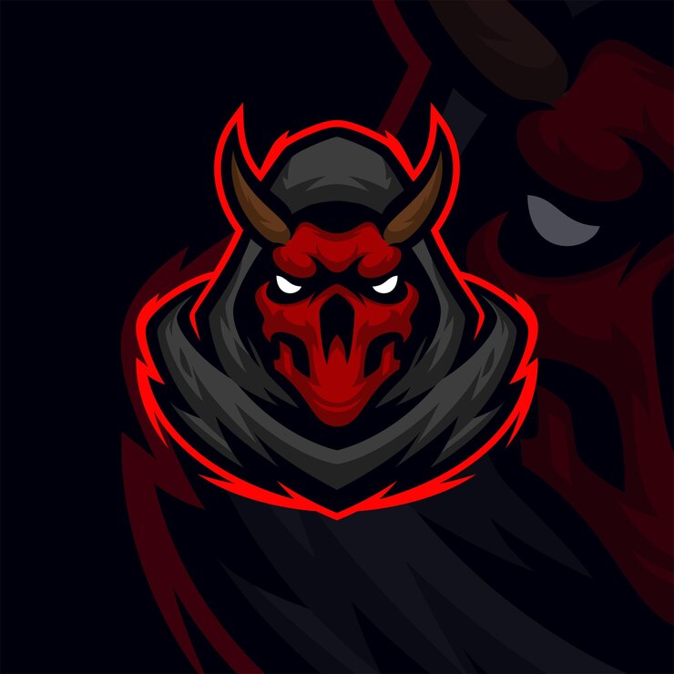 Devil masscot logo esport premium vector